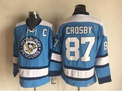 NHL Pittsburgh Penguins #87 Crosby Throwback blue jerseys