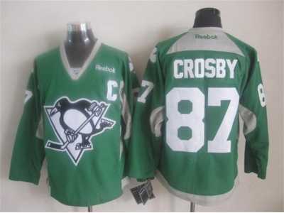 NHL Pittsburgh Penguins #87 Sidney Crosby Training green jerseys