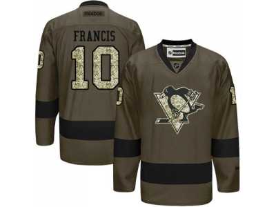 Pittsburgh Penguins #10 Ron Francis Green Salute to Service Stitched NHL Jersey