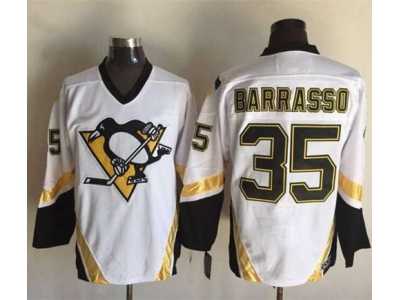 Pittsburgh Penguins #35 Tom Barrasso White CCM Throwback Stitched NHL Jersey