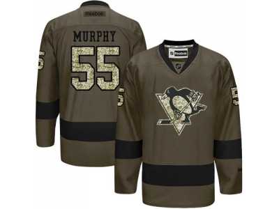 Pittsburgh Penguins #55 Larry Murphy Green Salute to Service Stitched NHL Jersey
