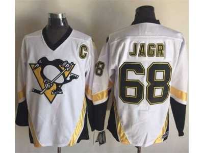 Pittsburgh Penguins #68 Jaromir Jagr White CCM Throwback Stitched NHL Jersey
