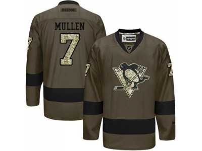 Pittsburgh Penguins #7 Joe Mullen Green Salute to Service Stitched NHL Jersey
