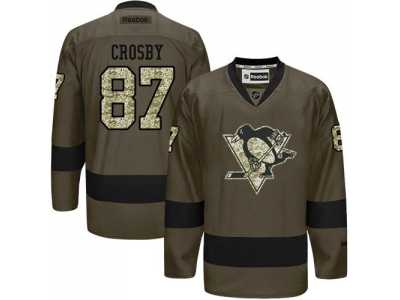 Pittsburgh Penguins #87 Sidney Crosby Green Salute to Service Stitched NHL Jersey