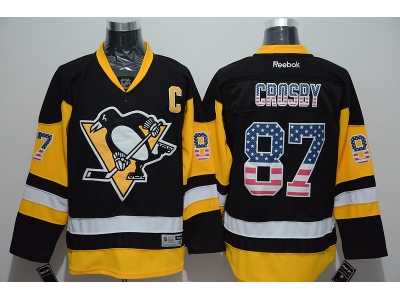 nhl jerseys pittsburgh penguins #87 Sidney Crosby national flag black-yellow