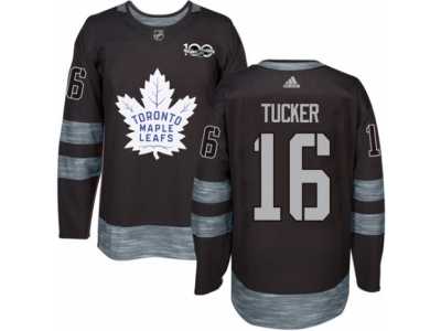 Men's Adidas Toronto Maple Leafs #16 Darcy Tucker Authentic Black 1917-2017 100th Anniversary NHL Jersey