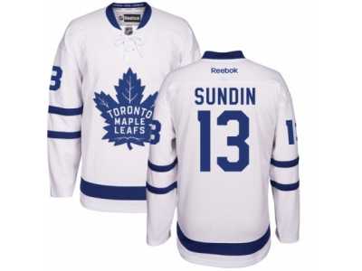 Men's Reebok Toronto Maple Leafs #13 Mats Sundin Authentic White Away NHL Jerseys