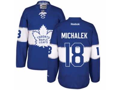 Men's Reebok Toronto Maple Leafs #18 Milan Michalek Authentic Royal Blue 2017 Centennial Classic NHL Jersey