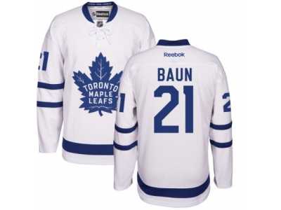 Men's Reebok Toronto Maple Leafs #21 Bobby Baun Authentic White Away NHL New Jersey