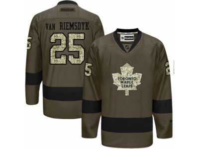 Men's Reebok Toronto Maple Leafs #25 James Van Riemsdyk Authentic Green Salute to Service NHL Jersey