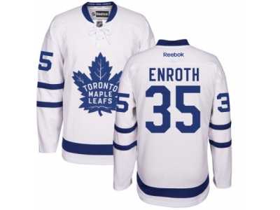 Men's Reebok Toronto Maple Leafs #35 Jhonas Enroth Authentic White Away NHL Jersey