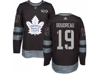 Men's Toronto Maple Leafs #19 Bruce Boudreau Black 1917-2017 100th Anniversary Stitched NHL Jersey