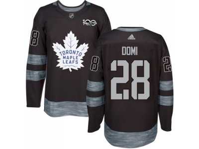 Men's Toronto Maple Leafs #28 Tie Domi Black 1917-2017 100th Anniversary Stitched NHL Jersey