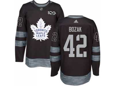 Men's Toronto Maple Leafs #42 Tyler Bozak Black 1917-2017 100th Anniversary Stitched NHL Jersey