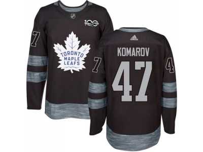 Men's Toronto Maple Leafs #47 Leo Komarov Black 1917-2017 100th Anniversary Stitched NHL Jersey