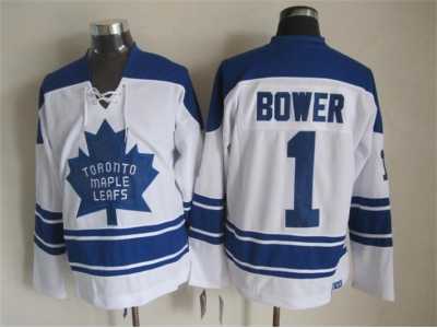 NHL Toronto Maple Leafs #1 Bower white Throwback Stitched jerseys