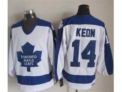 NHL Toronto Maple Leafs #14 Dave Keon White Blue CCM Throwback Stitched jerseys
