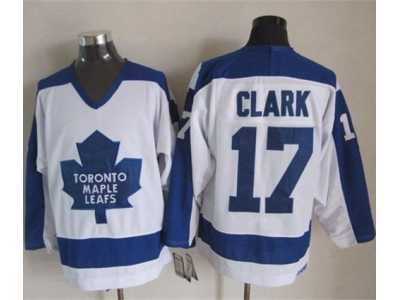 NHL Toronto Maple Leafs #17 Wendel Clark White Blue CCM Throwback Stitched jerseys