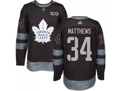 Toronto Maple Leafs #34 Auston Matthews Black 1917-2017 100th Anniversary Stitched NHL Jersey