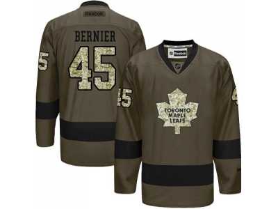Toronto Maple Leafs #45 Jonathan Bernier Green Salute to Service Stitched NHL Jersey