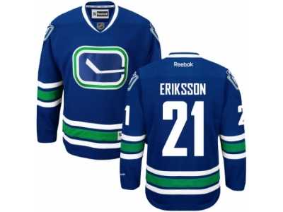 Men's Reebok Vancouver Canucks #21 Loui Eriksson Authentic Royal Blue Third NHL Jersey