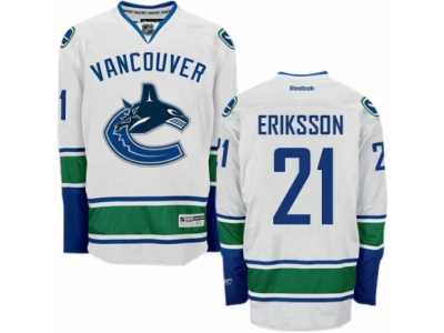 Men's Reebok Vancouver Canucks #21 Loui Eriksson Authentic White Away NHL Jersey