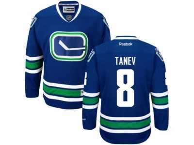 Men's Reebok Vancouver Canucks #8 Christopher Tanev Authentic Royal Blue Third NHL Jersey