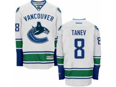Men's Reebok Vancouver Canucks #8 Christopher Tanev Authentic White Away NHL Jersey