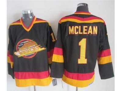 NHL Vancouver Canucks #1 Kirk Mclean Black Gold CCM Throwback Stitched jerseys