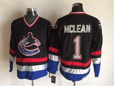 NHL Vancouver Canucks #1 Kirk Mclean Throwback black jerseys