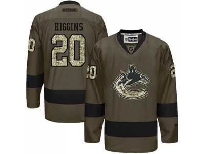 Vancouver Canucks #20 Chris Higgins Green Salute to Service Stitched NHL Jersey