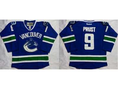 Vancouver Canucks #9 Brandon Prust Blue Home Stitched NHL Jersey