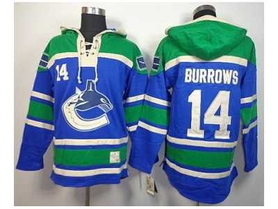 nhl jerseys vancouver canucks #14 burrows blue-green[pullover hooded sweatshirt]