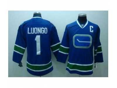 nhl vancouver canucks #1 luongo blue 3rd