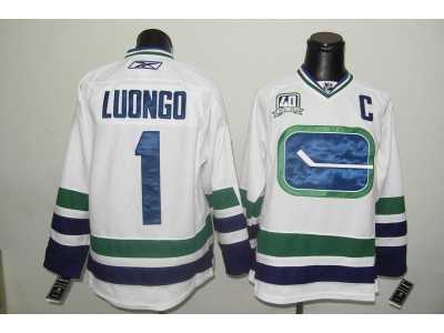 nhl vancouver canucks #1 luongo white 3rd(40th)