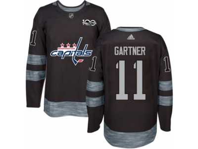 Men's Adidas Washington Capitals #11 Mike Gartner Authentic Black 1917-2017 100th Anniversary NHL Jersey