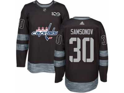 Men's Adidas Washington Capitals #30 Ilya Samsonov Authentic Black 1917-2017 100th Anniversary NHL Jersey