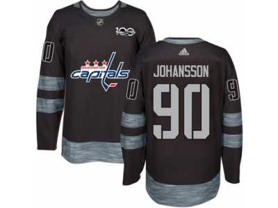 Men's Adidas Washington Capitals #90 Marcus Johansson Authentic Black 1917-2017 100th Anniversary NHL Jersey