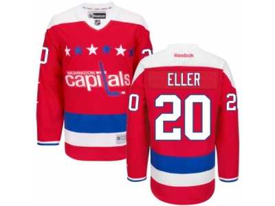 Men's Reebok Washington Capitals #20 Lars Eller Authentic Red Third NHL Jersey