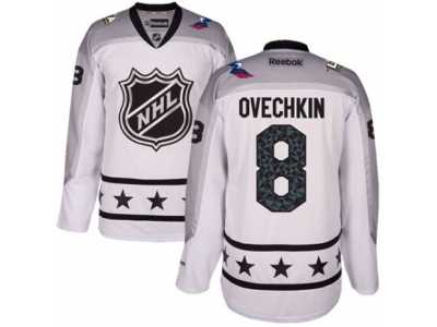 Men's Reebok Washington Capitals #8 Alexander Ovechkin Authentic White Metropolitan Division 2017 All-Star NHL Jersey