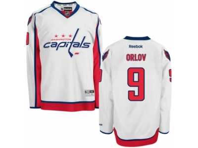 Men's Reebok Washington Capitals #9 Dmitry Orlov Authentic White Away NHL Jersey