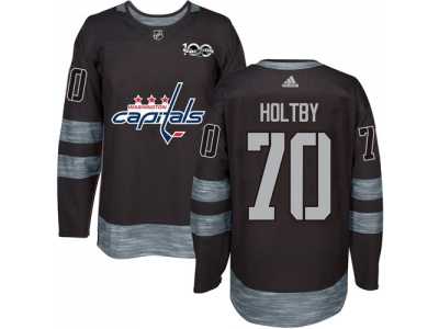 Washington Capitals #70 Braden Holtby Black 1917-2017 100th Anniversary Stitched NHL Jersey