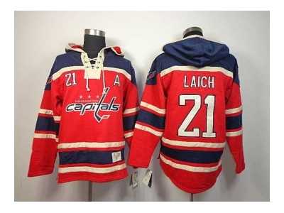 nhl jerseys washington capitals #21 laich red[pullover hooded sweatshirt][patch A]