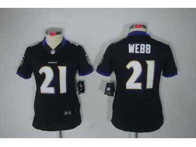 Nike Women Baltimore Ravens #21 Lardarius Webb Black Jerseys
