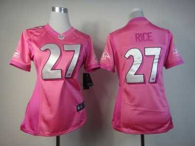 Nike Women Baltimore Ravens #27 ray rice Pink Jerseys[love s]