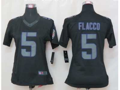 Nike Women Baltimore Ravens #5 Joe Flacco Black Jerseys(Impact Limited)