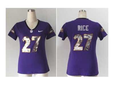 Nike women baltimore ravens #27 ray rice purple[Handwork Sequin lettering Fashion]