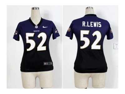 Nike women jerseys baltimore ravens #52 r.lewis purple-grey[Elite II drift fashion]