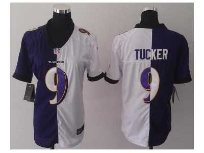 Nike women jerseys baltimore ravens #9 tucker white-purple[split]