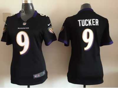 Women Nike Baltimore Ravens #9 Tucker black Jerseys